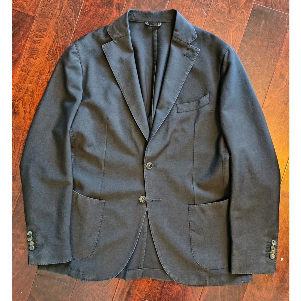 LBM 1911 L.E. Blazer Unstructured Mens IT 52R/US 42R Black Wool/Mohair